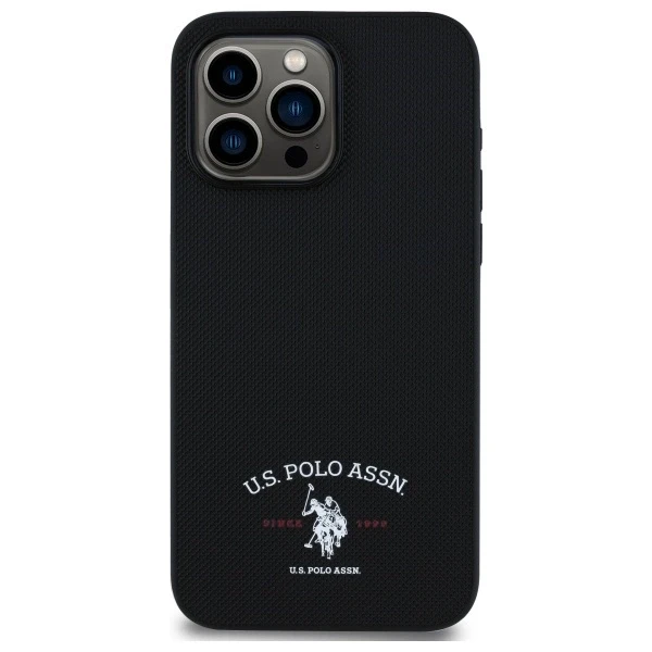 Dėklas „Us Polo Assn US Polo“ USHCP15XPARK „Apple iPhone 15 Pro Max 6,7" juodos spalvos su spausdintu DH logotipu