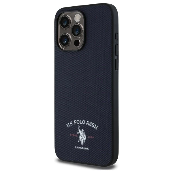 Dėklas „Us Polo Assn“ „US Polo“ USHCP15XPARV „Apple iPhone 15 Pro Max 6,7" tamsiai mėlynas su spausdintu DH logotipu