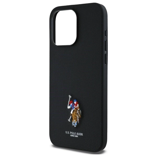 Dėklas Us Polo Assn US Polo USHCP15XPEMK Apple iPhone 15 Pro Max 6,7″ juodos spalvos Embroidered spalvos DH Color
