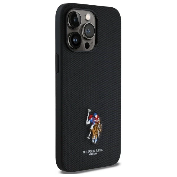 Dėklas Us Polo Assn US Polo USHCP15XPEMK Apple iPhone 15 Pro Max 6,7″ juodos spalvos Embroidered spalvos DH Color