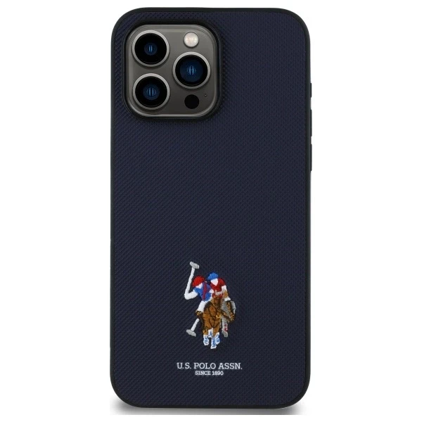 Dėklas „Us Polo Assn“ „US Polo“ USHCP15XPEMV „Apple iPhone 15 Pro Max 6,7" tamsiai mėlynas siuvinėtos spalvos DH Color