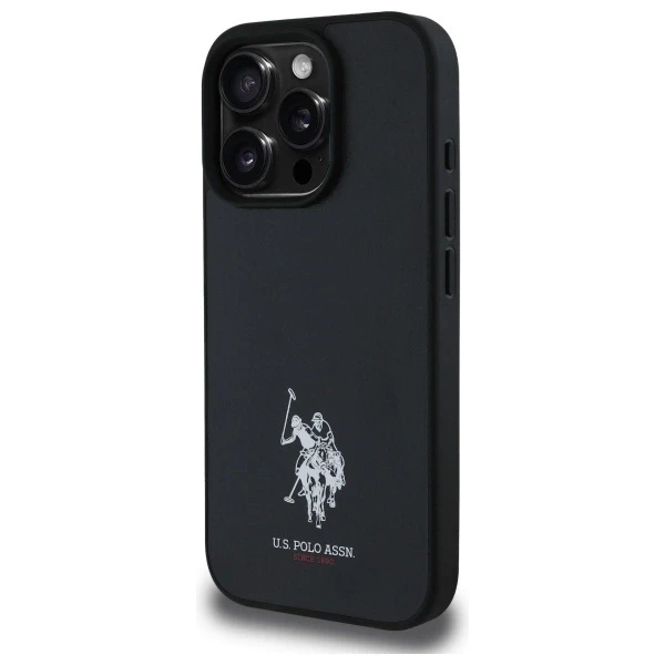 Dėklas Us Polo Assn US Polo USHCP15XPGEK Apple iPhone 15 Pro Max 6,7″ juodos spalvos Leather Embroidered spalvos DH Color