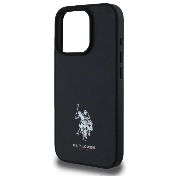 Dėklas Us Polo Assn US Polo USHCP15XPGEK Apple iPhone 15 Pro Max 6,7″ juodos spalvos Leather Embroidered spalvos DH Color