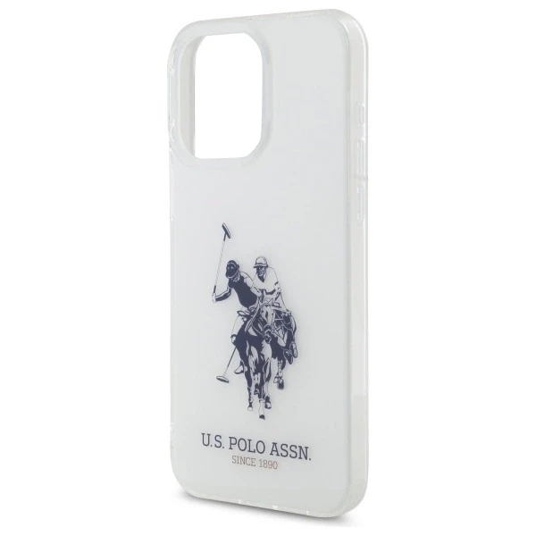 Dėklas „Us Polo Assn“ „US Polo“ USHCP15XTPURBH „Apple iPhone 15 Pro Max 6,7" baltos spalvos blizgus didelis logotipas