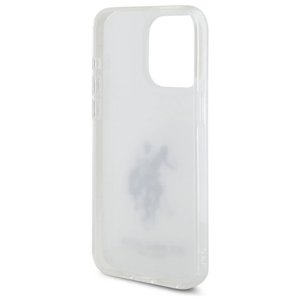 Dėklas „Us Polo Assn“ „US Polo“ USHCP15XTPURBH „Apple iPhone 15 Pro Max 6,7" baltos spalvos blizgus didelis logotipas