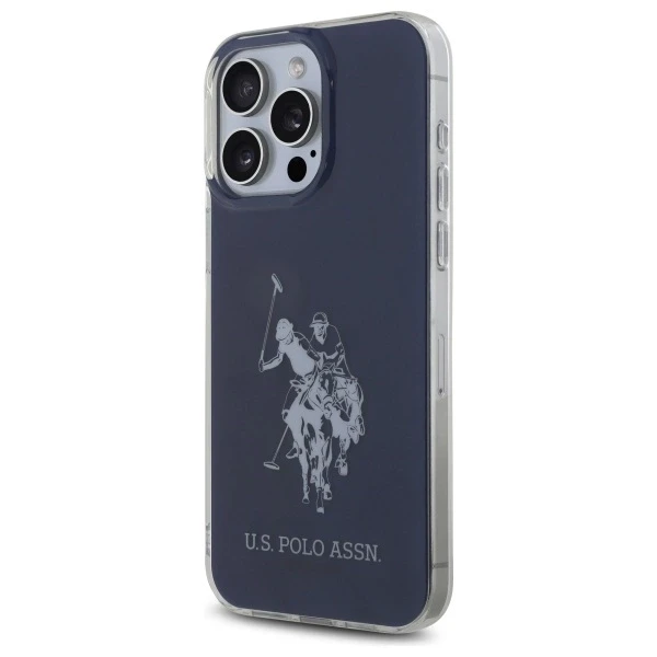 Dėklas „Us Polo Assn“ „US Polo“ USHCP15XTPUHRBV „Apple iPhone 15 Pro Max 6,7" mėlynas su blizgančiu dideliu logotipu