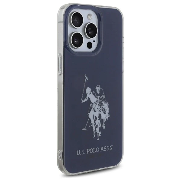 Dėklas „Us Polo Assn“ „US Polo“ USHCP15XTPUHRBV „Apple iPhone 15 Pro Max 6,7" mėlynas su blizgančiu dideliu logotipu