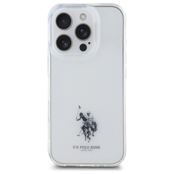 Dėklas „Us Polo Assn US Polo“ USHCP15XUSMT „Apple iPhone 15 Pro Max 6.7“ skaidrus IML spausdintas dvigubas arklio žurnalas