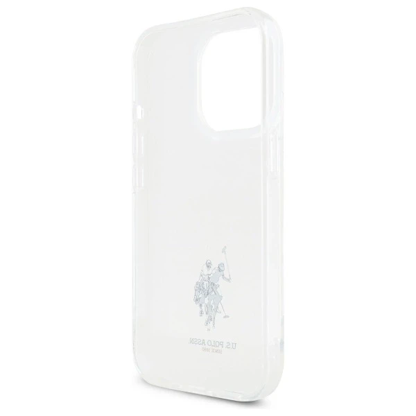 Dėklas „Us Polo Assn US Polo“ USHCP15XUSMT „Apple iPhone 15 Pro Max 6.7“ skaidrus IML spausdintas dvigubas arklio žurnalas