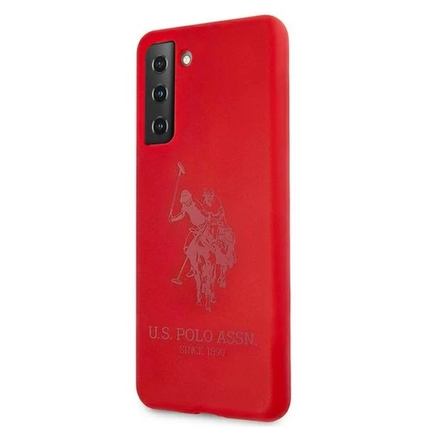 Dėklas „Us Polo Assn US Polo“ USHCS21MSLHRTRE S21+ G996 raudonas silikoninis ant toninio pamušalo