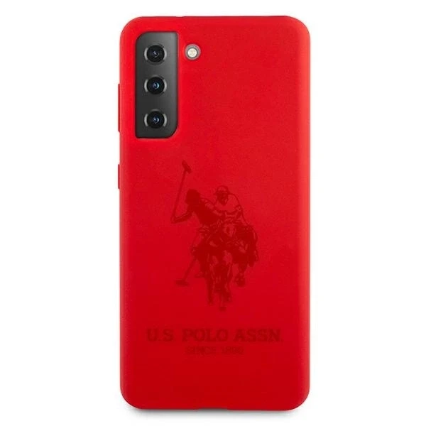 Dėklas „Us Polo Assn US Polo“ USHCS21MSLHRTRE S21+ G996 raudonas silikoninis ant toninio pamušalo