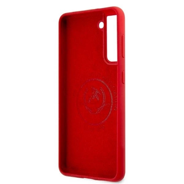 Dėklas „Us Polo Assn US Polo“ USHCS21MSLHRTRE S21+ G996 raudonas silikoninis ant toninio pamušalo