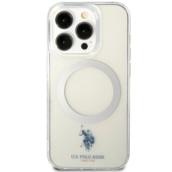 Us Polo Assn US Polo USHMP15LUCIT Apple iPhone 15 Pro 6.1" dėklas telefonui skaidrus MagSafe Collection