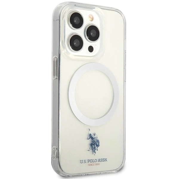 Dėklas „Us Polo Assn“ „US Polo“ USHMP15XUCIT „Apple iPhone 15 Pro Max 6.7“ skaidrus „MagSafe“ kolekcija