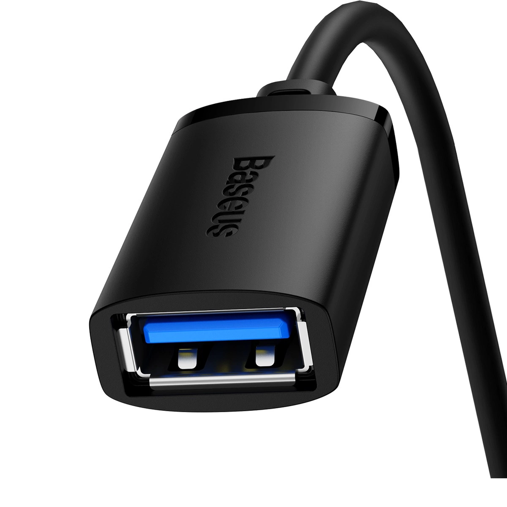 USB 2.0 prailginimo kabelis Baseus vyris į moterišką, AirJoy serija, 1.5 m (juodas)