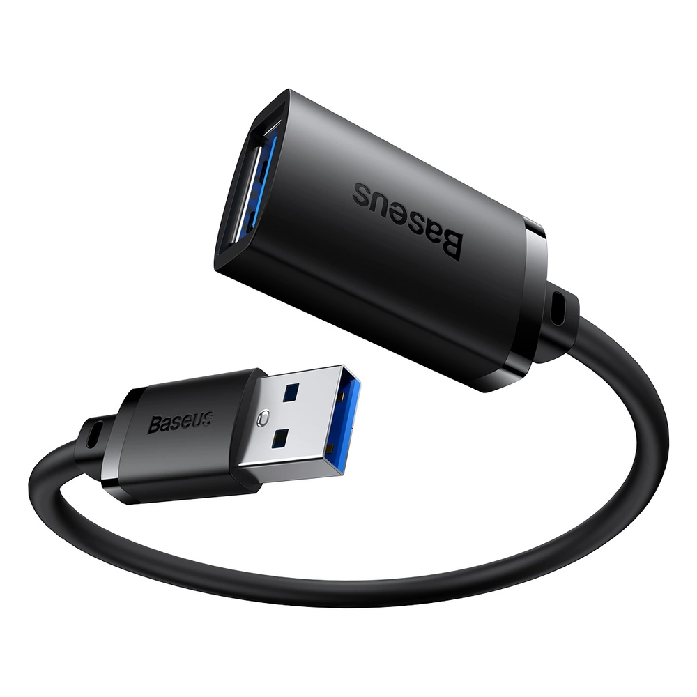 USB 2.0 prailginimo kabelis Baseus vyris į moterišką, AirJoy serija, 1.5 m (juodas)