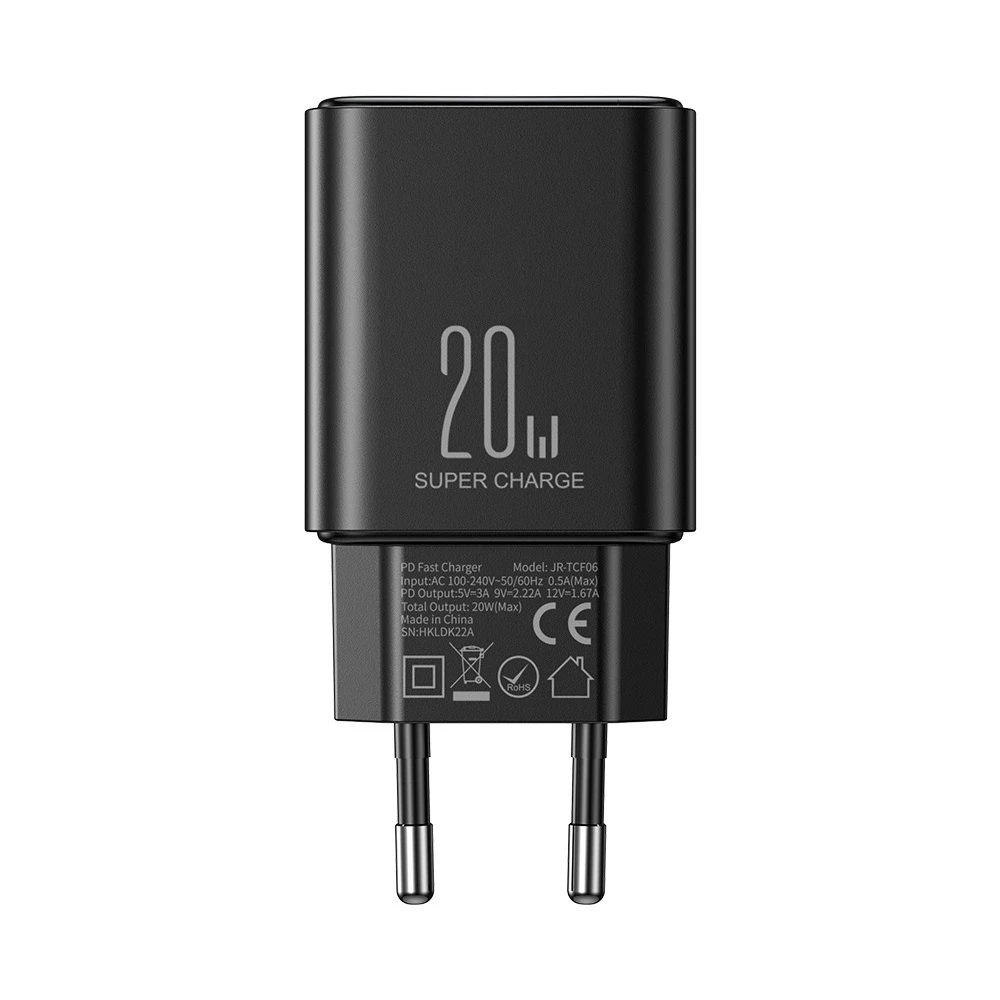 Įkroviklis Joyroom JR-TCF06 Flash PD, 20W + kabelis 1m (juodas)