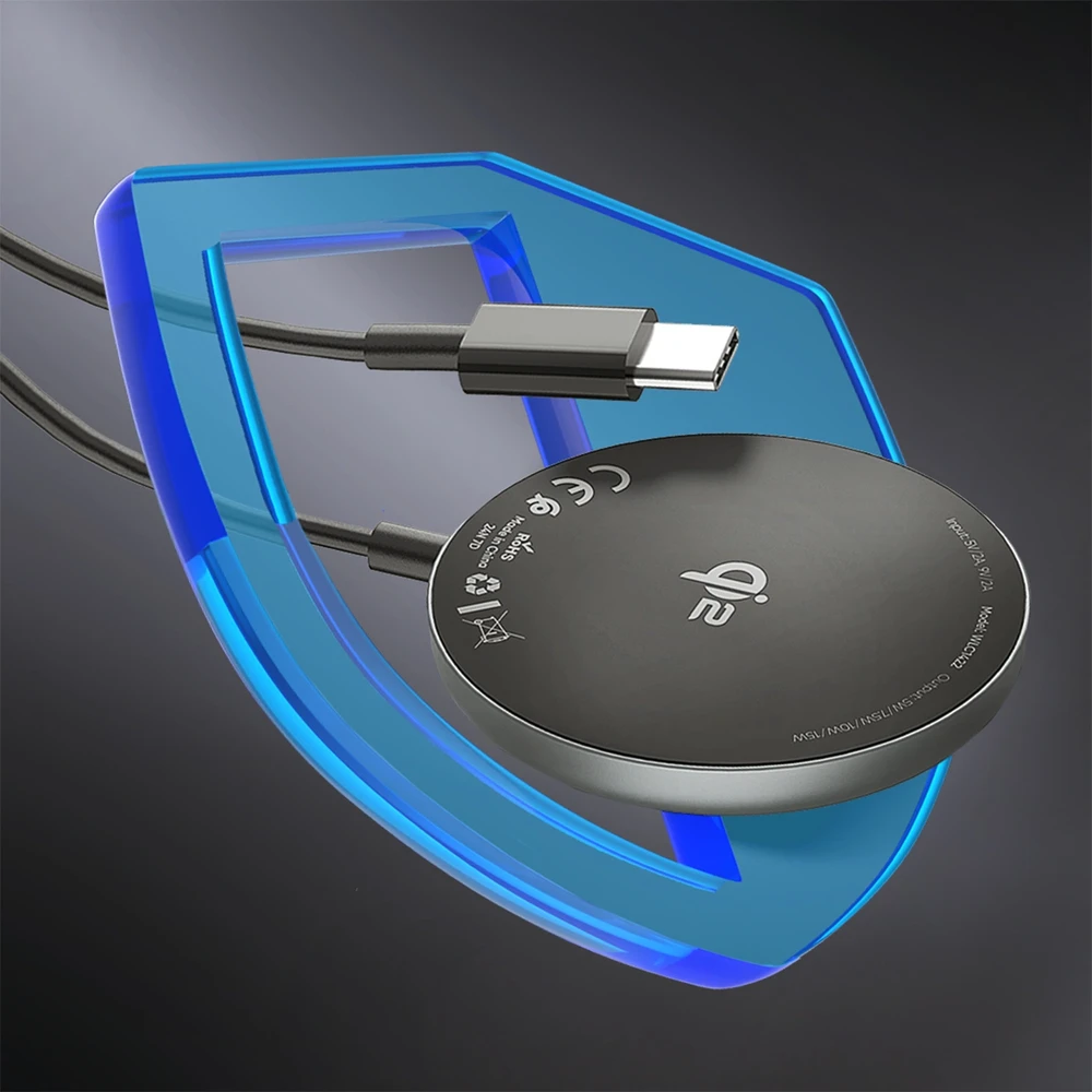 Wozinsky 15W Wireless Qi2 belaidis įkroviklis – juodos spalvos