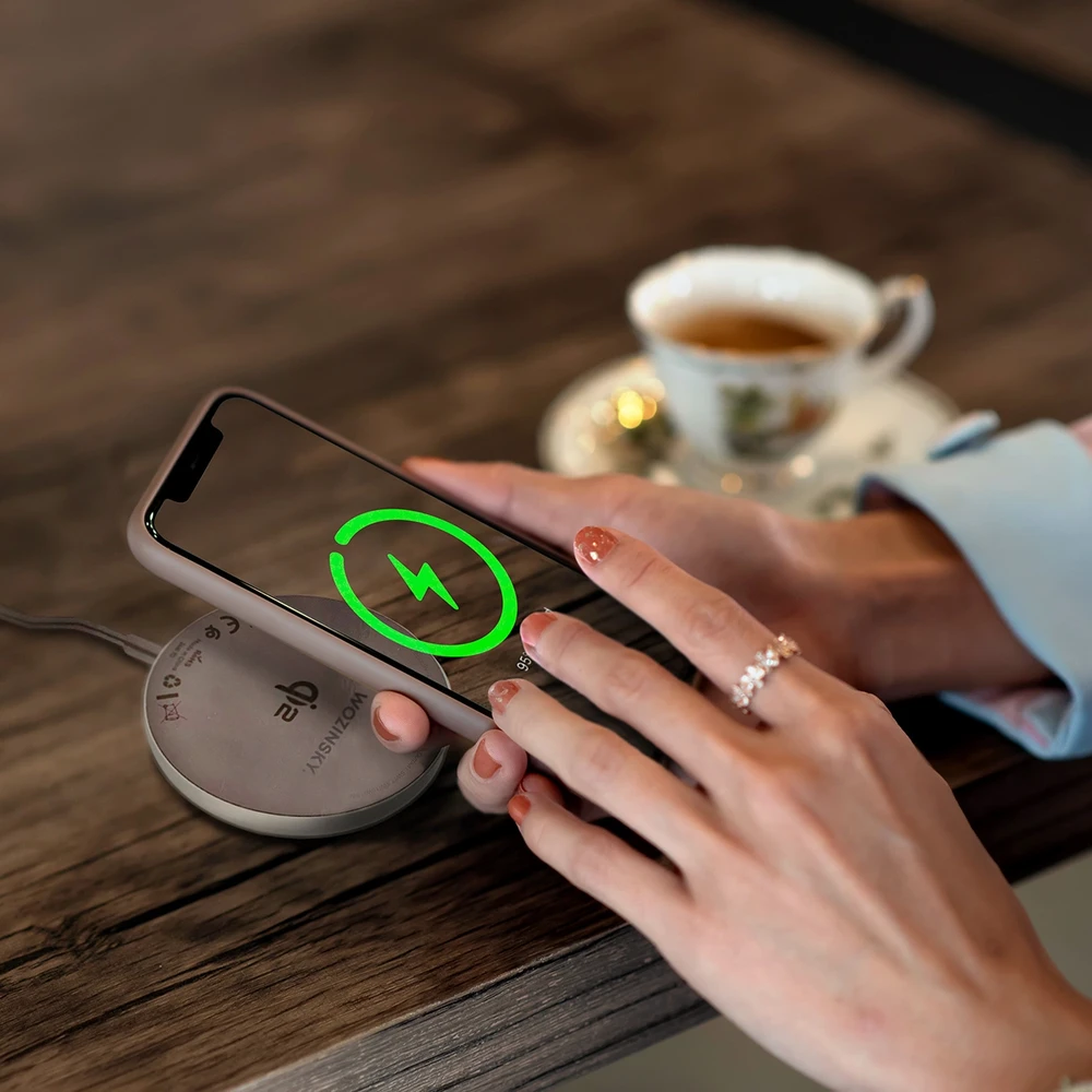Wozinsky 15W Wireless Qi2 belaidis įkroviklis – juodos spalvos