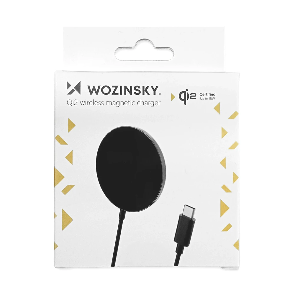 Wozinsky 15W Wireless Qi2 belaidis įkroviklis – juodos spalvos