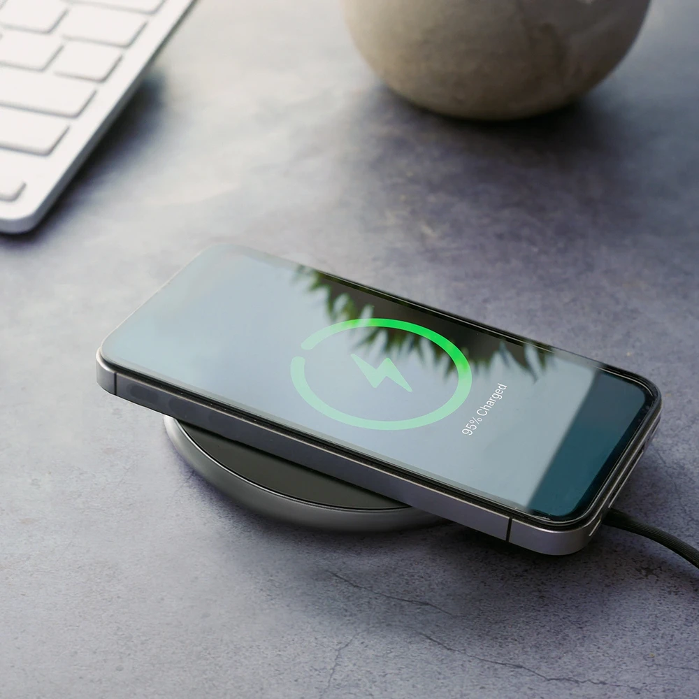 Wozinsky 15W Wireless Qi2 belaidis įkroviklis – juodos spalvos