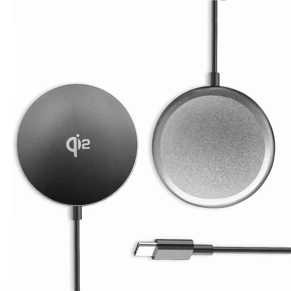 Wozinsky 15W Wireless Qi2 belaidis įkroviklis – juodos spalvos