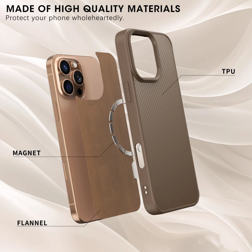 Wozinsky Carbon Fiber with MagSafe for Samsung Galaxy S25 Plus – dėklas telefonui pilkos spalvos