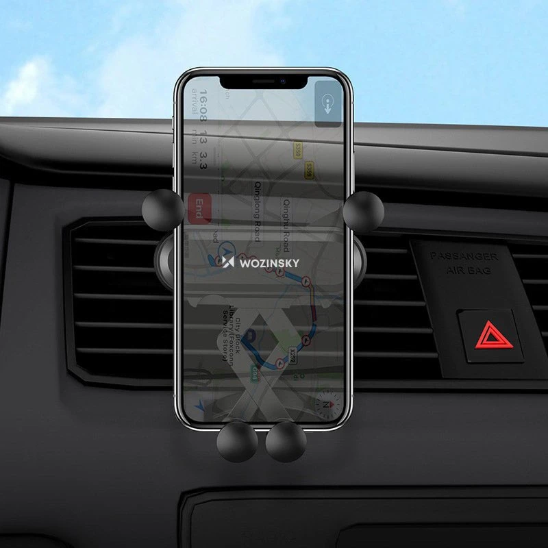 Wozinsky car phone holder gravity for ventilation grille juodos spalvos (WCH-05)