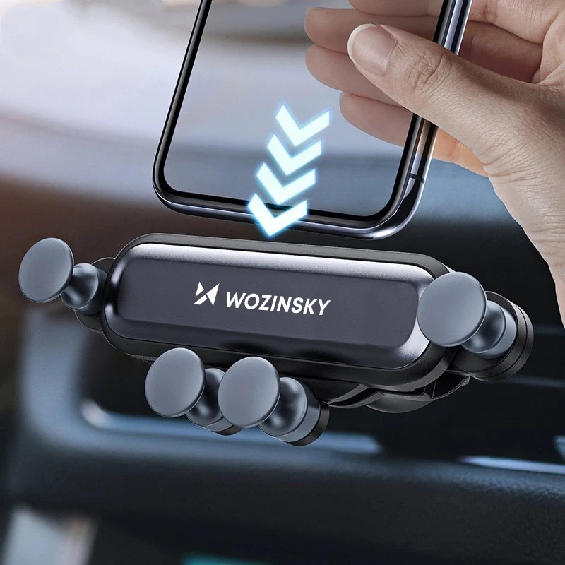 Wozinsky car phone holder gravity for ventilation grille juodos spalvos (WCH-05)