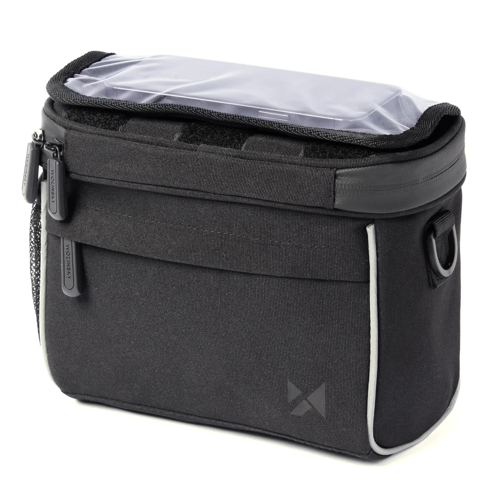 Wozinsky bicycle handlebar bag bike shoulder bag juodos spalvos (WBHBB-01)