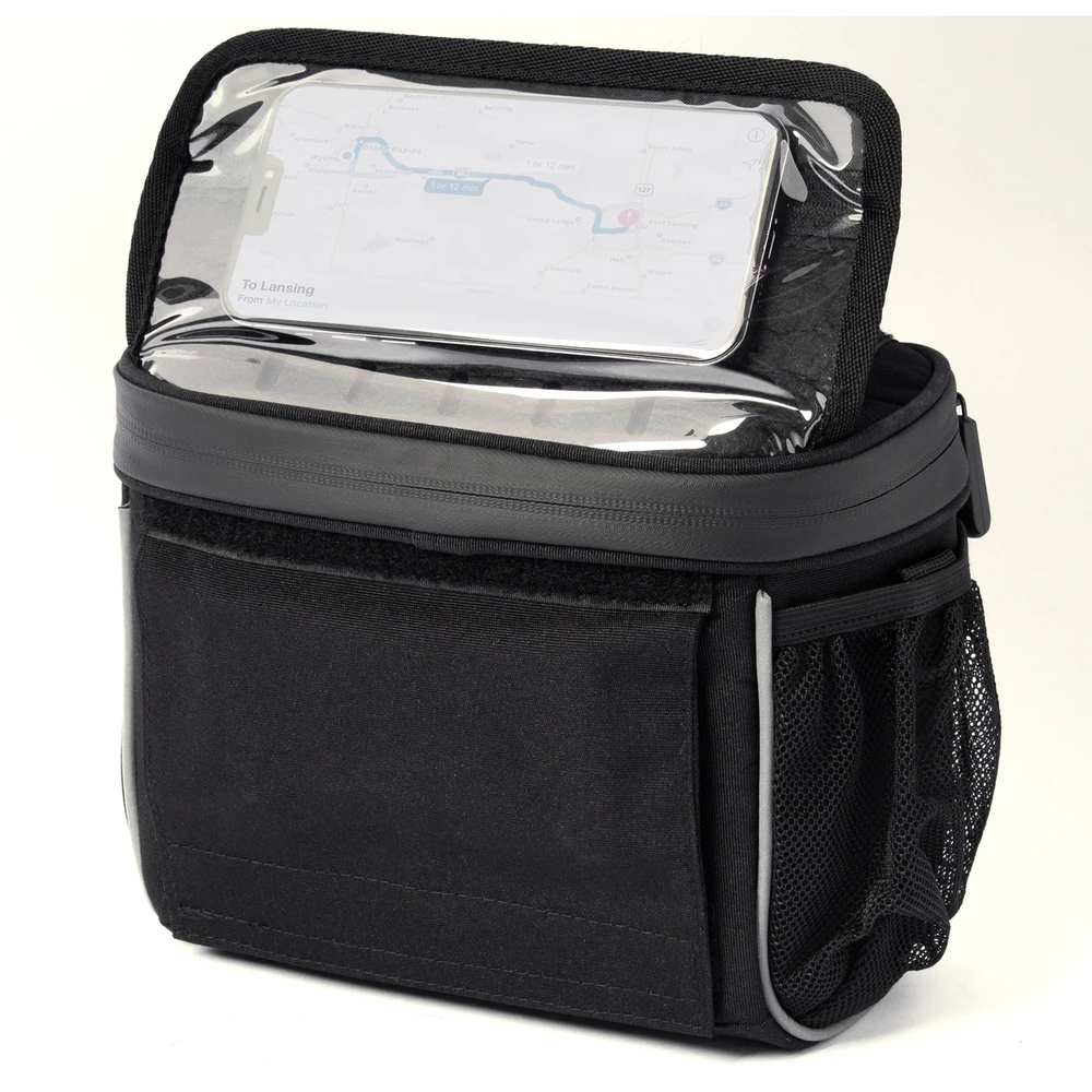 Wozinsky bicycle handlebar bag bike shoulder bag juodos spalvos (WBHBB-01)