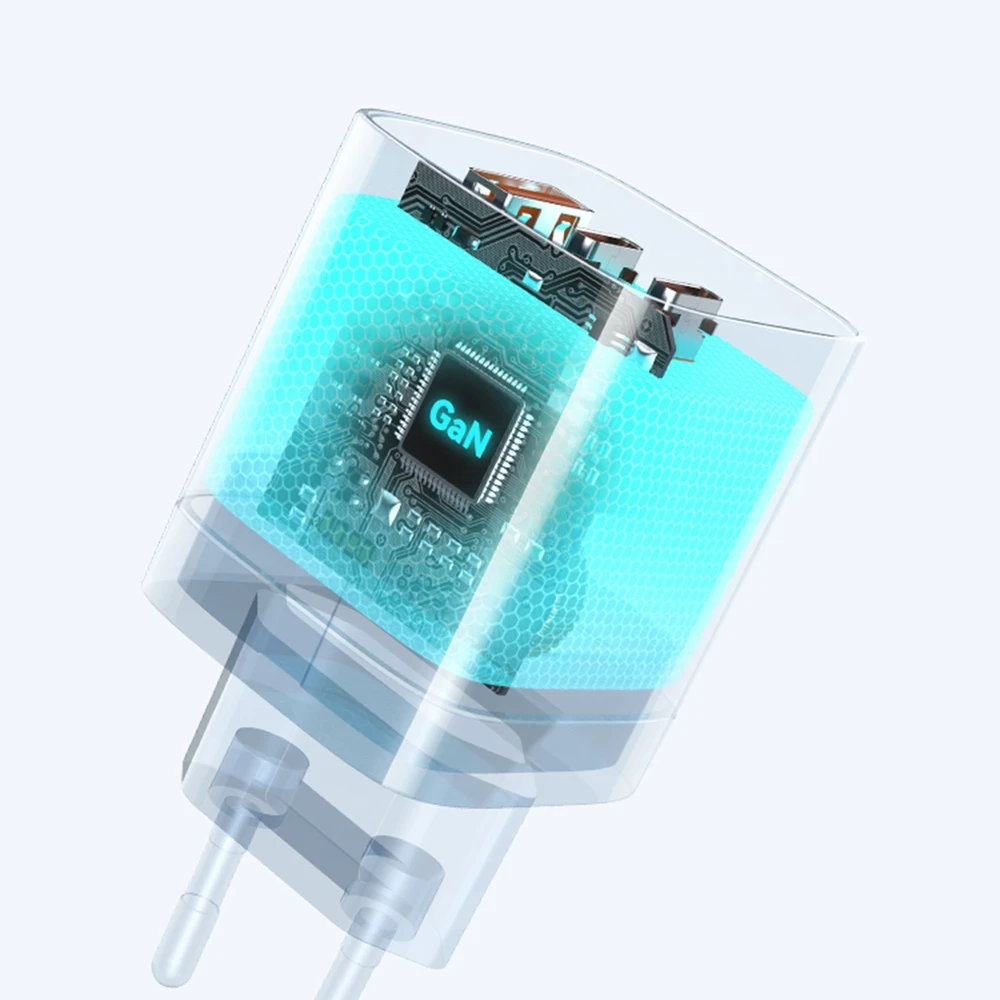 Wozinsky CGWCW 65W GaN sieninis įkroviklis USB-A / 2 x USB-C - Baltas