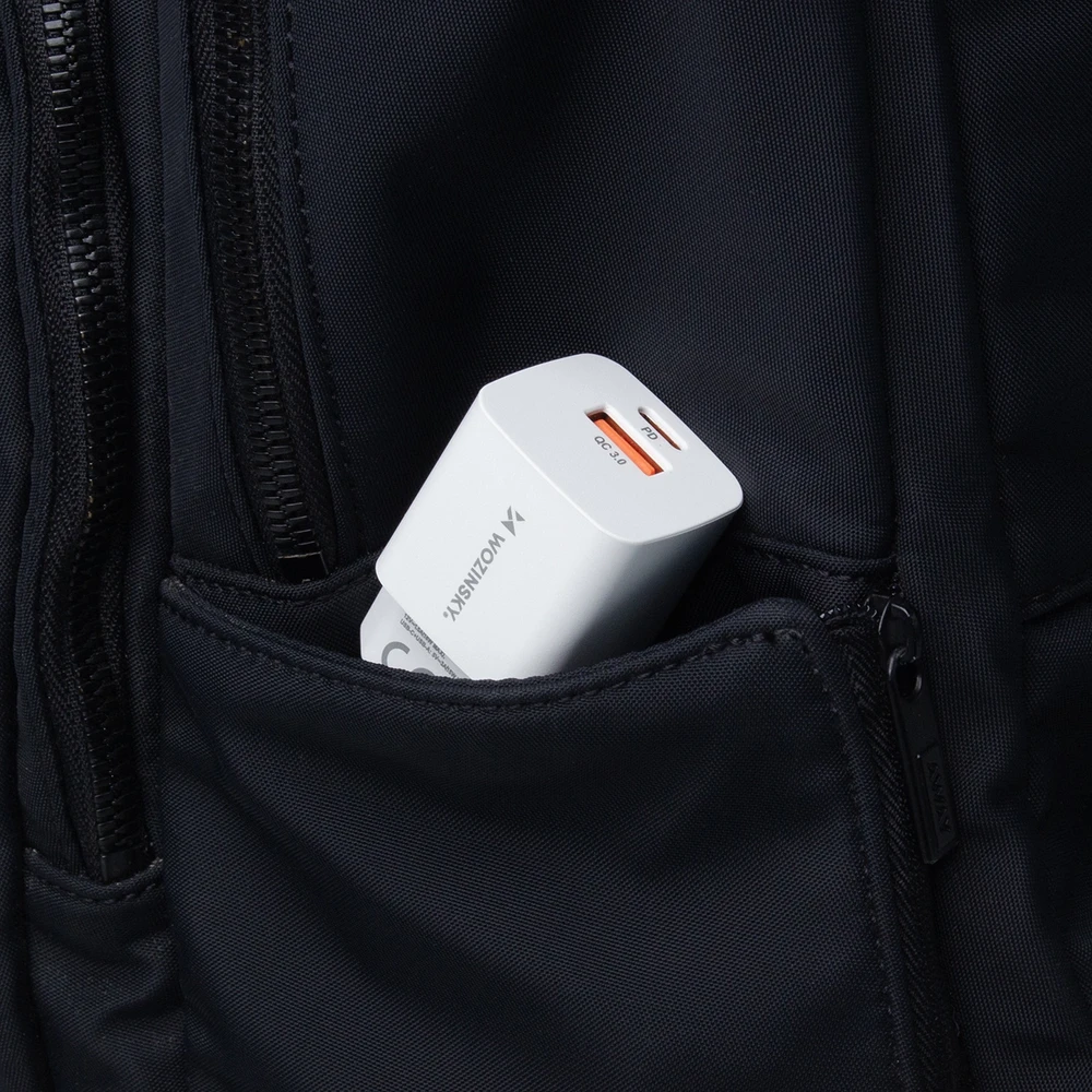 Wozinsky CMWCW 20W USB-C / USB-A laidinis įkroviklis – baltos spalvos