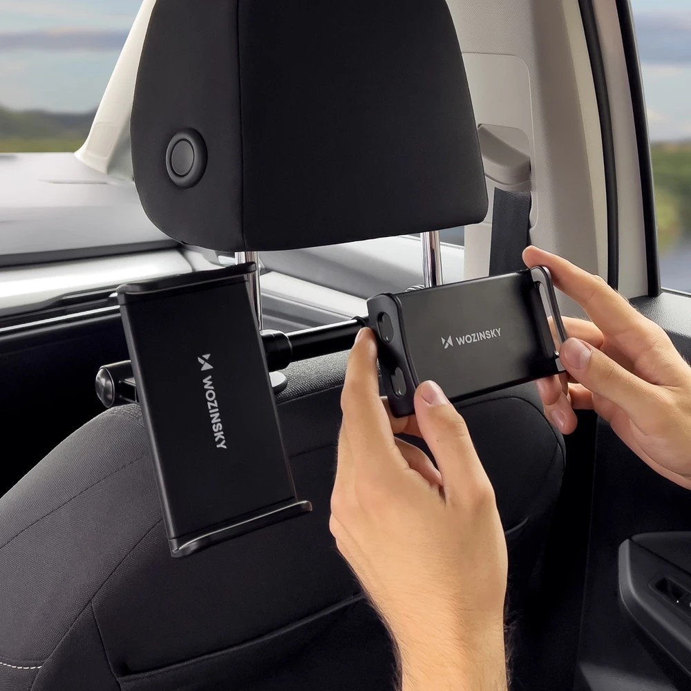 Wozinsky dvigubas automobilinis telefono laikiklis juodos spalvos galvos atramai (WTHBK1)