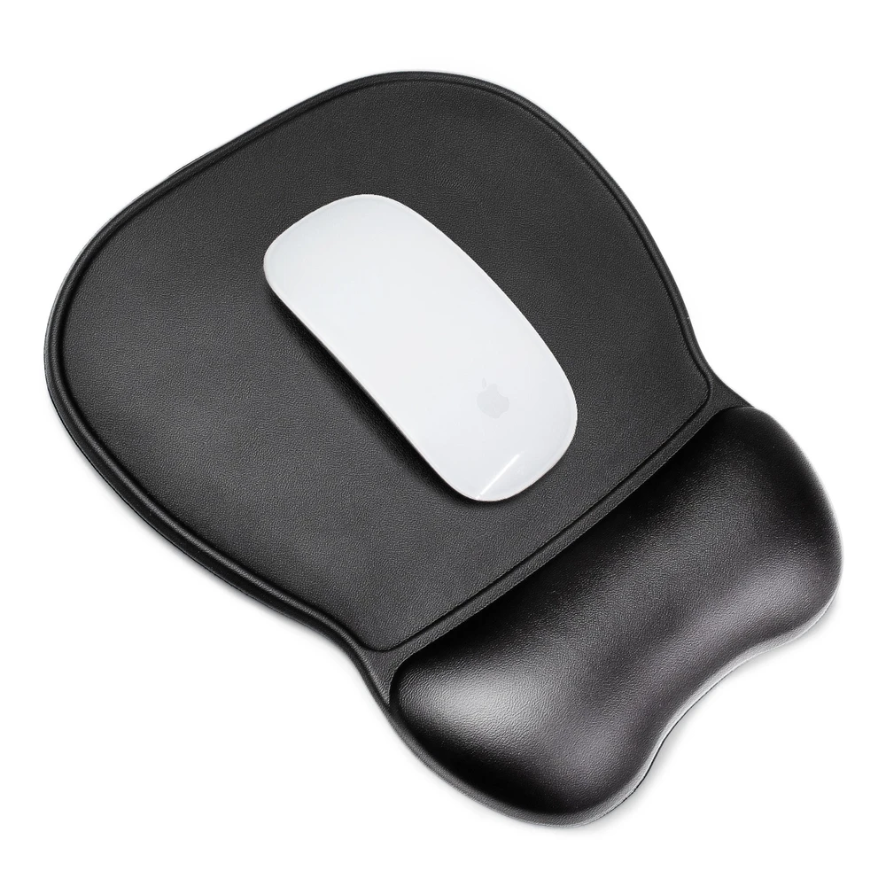 Wozinsky Ergonomic Pelės kilimėlis and Riešo atrama Gel Eco Leather Large Anti-Slip – juodos spalvos