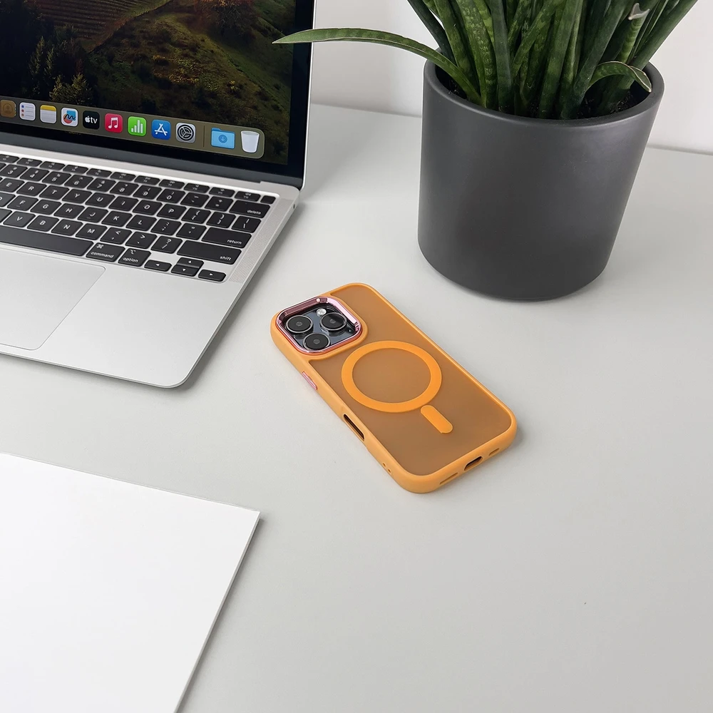 Wozinsky Fashion MagSafe for Samsung Galaxy S25 – dėklas telefonui oranžinės spalvos