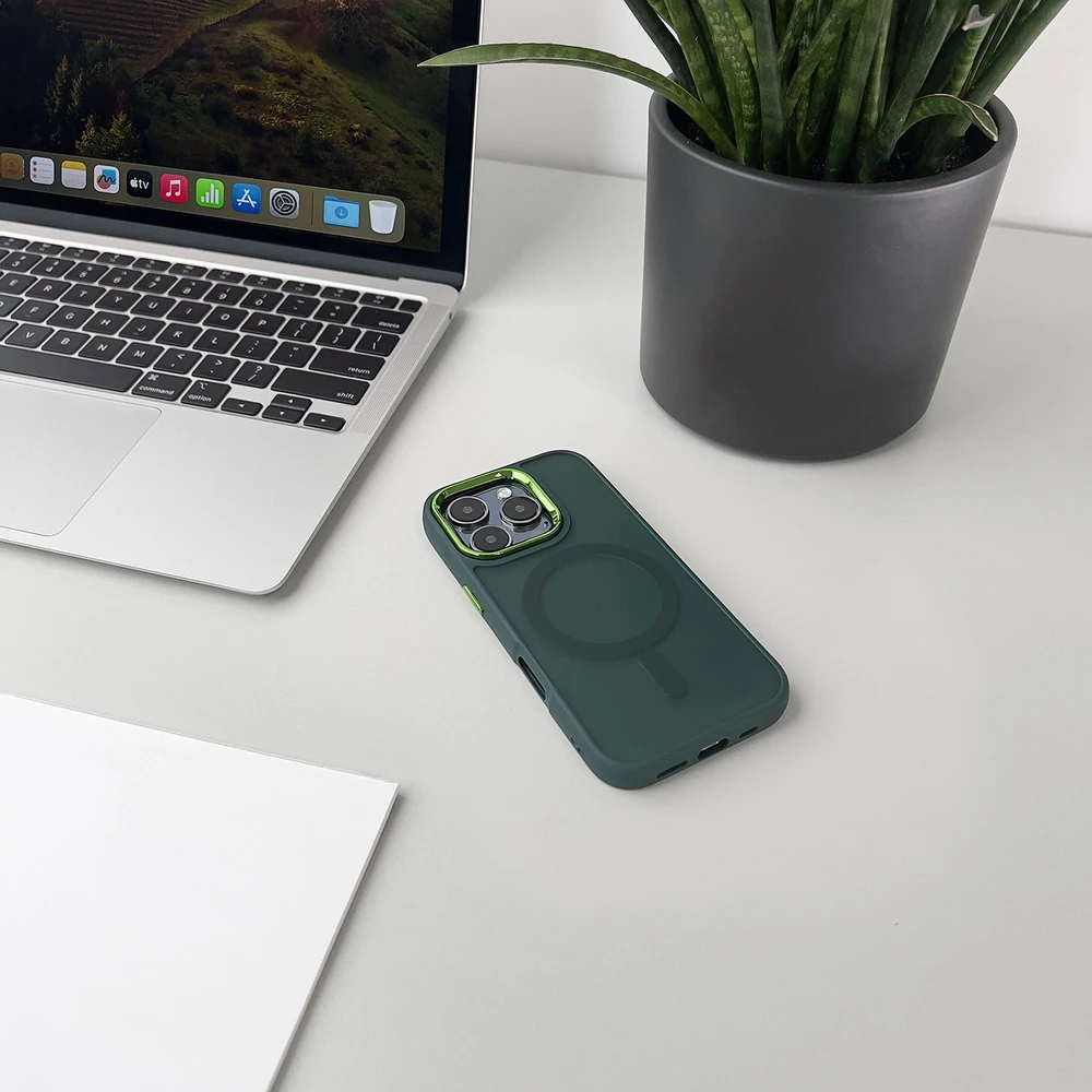 Wozinsky Fashion with MagSafe for Samsung Galaxy S24 FE – dėklas telefonui žalios spalvos