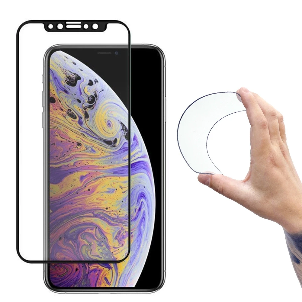 Wozinsky Full Cover Flexi Nano foil glass apsauginis stiklas su rėmeliu iPhone 14 Max / 13 Pro Max skaidrus