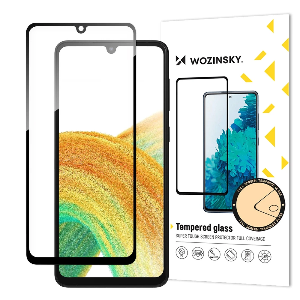 LCD apsauginis stikliukas Wozinsky 5D pritaikytas dėklui Samsung A346 A34 5G juodas