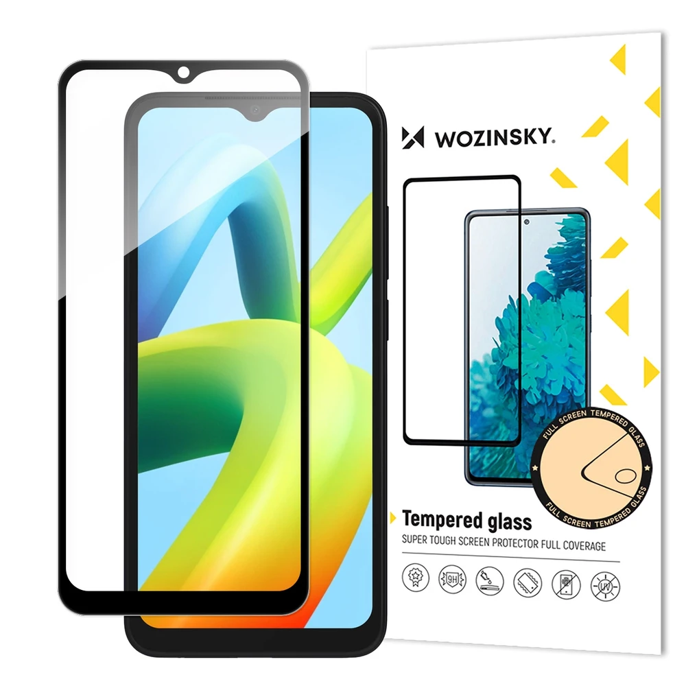 Wozinsky Full Glue Apsauginis stiklas Xiaomi Redmi A2 / Redmi A1 9H Full Screen Cover With Juodas Frame