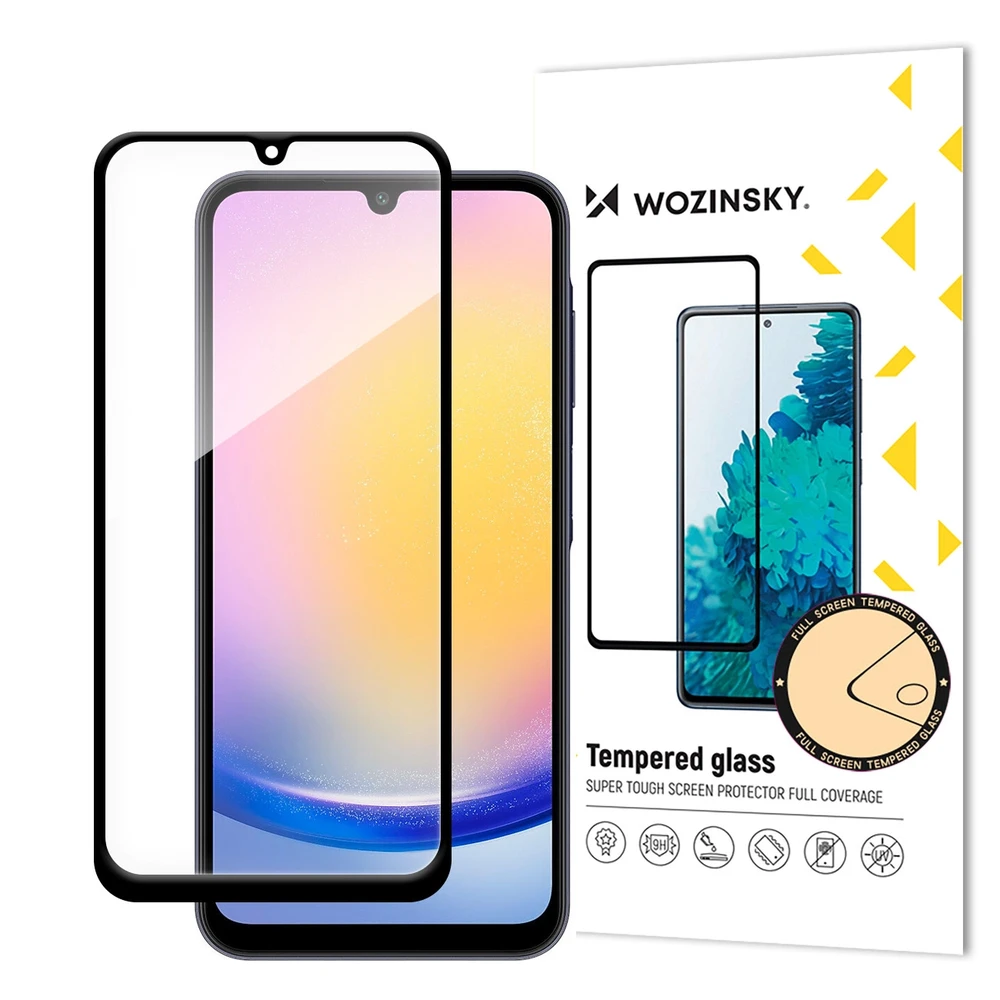 Wozinsky Full Glue Apsauginis stiklas with juodas frame Samsung A25
