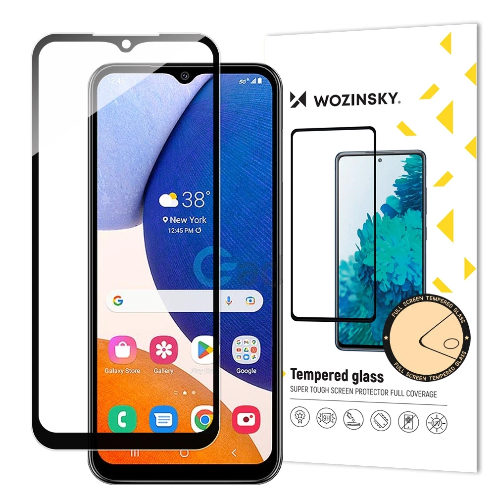 LCD apsauginis stikliukas Wozinsky 5D pritaikytas dėklui Samsung A145 A14 4G/A146 A14 5G juodas