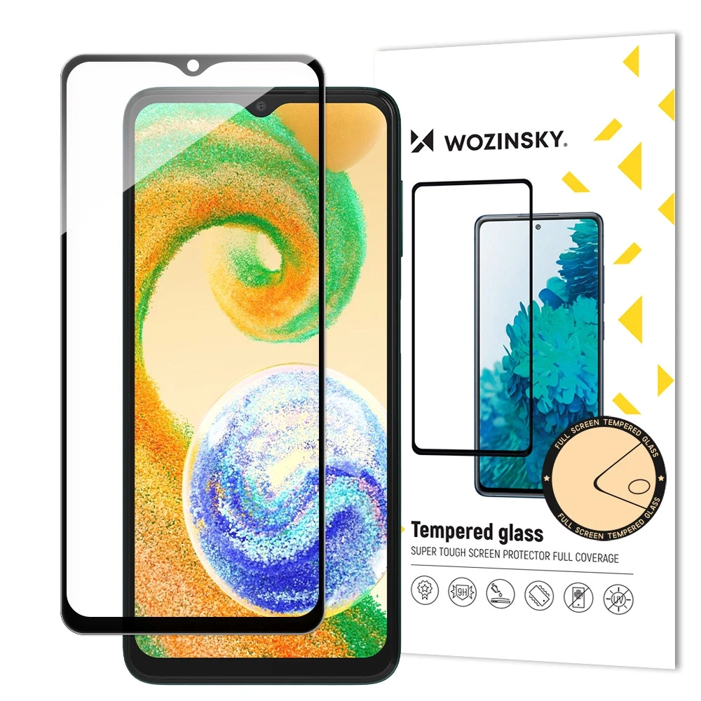 Wozinsky Full Glue Apsauginis stiklas Samsung Galaxy A04s 9H Full Screen Protector With Juodas Frame