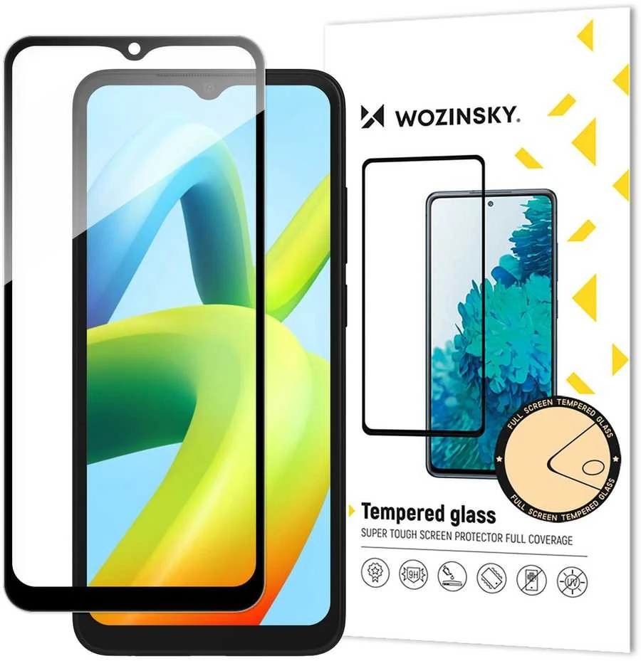 Wozinsky Full Glue Apsauginis stiklas Xiaomi Redmi A2 / Redmi A1 9H Full Screen Cover With Juodas Frame