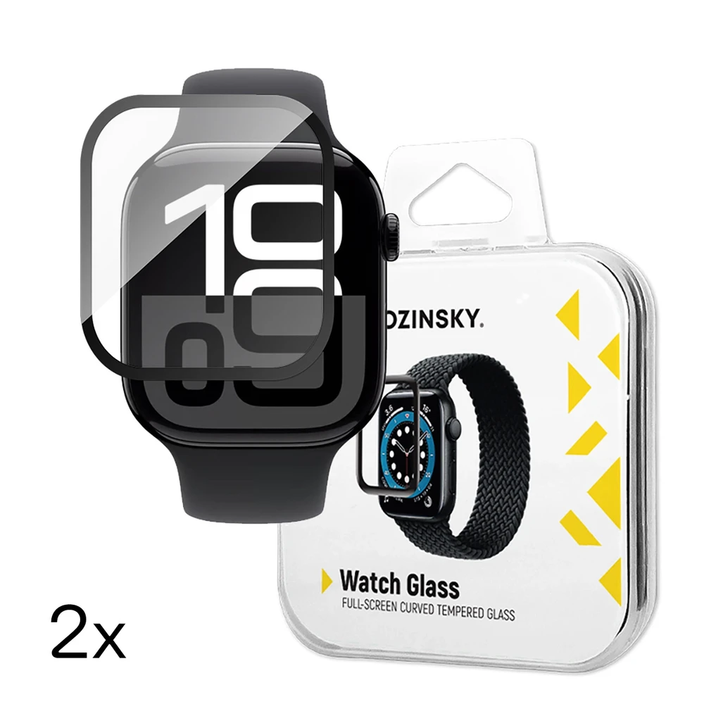 Wozinsky Full Glue Apsauginis stiklas with Juodas Frame Apple Watch Series 10 46mm (2 vnt.)