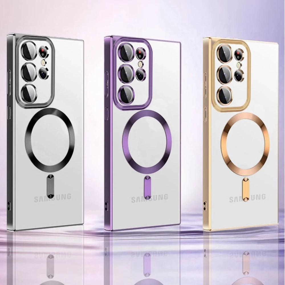 Dėklas Wozinsky Electroplated Magsafe Samsung Galaxy S24 FE – dėklas telefonui mėlynos spalvos