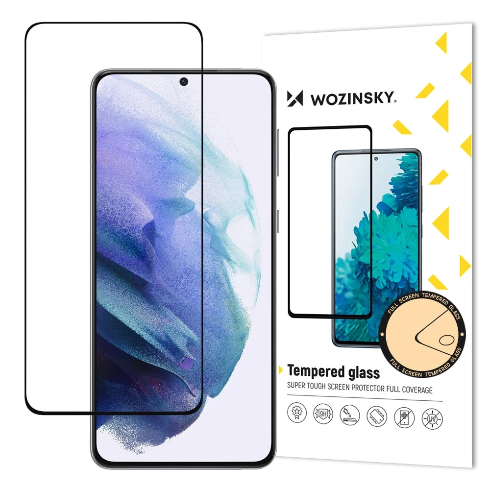 LCD apsauginis stikliukas Wozinsky 5D pritaikytas dėklui Samsung G991 S21 5G juodas