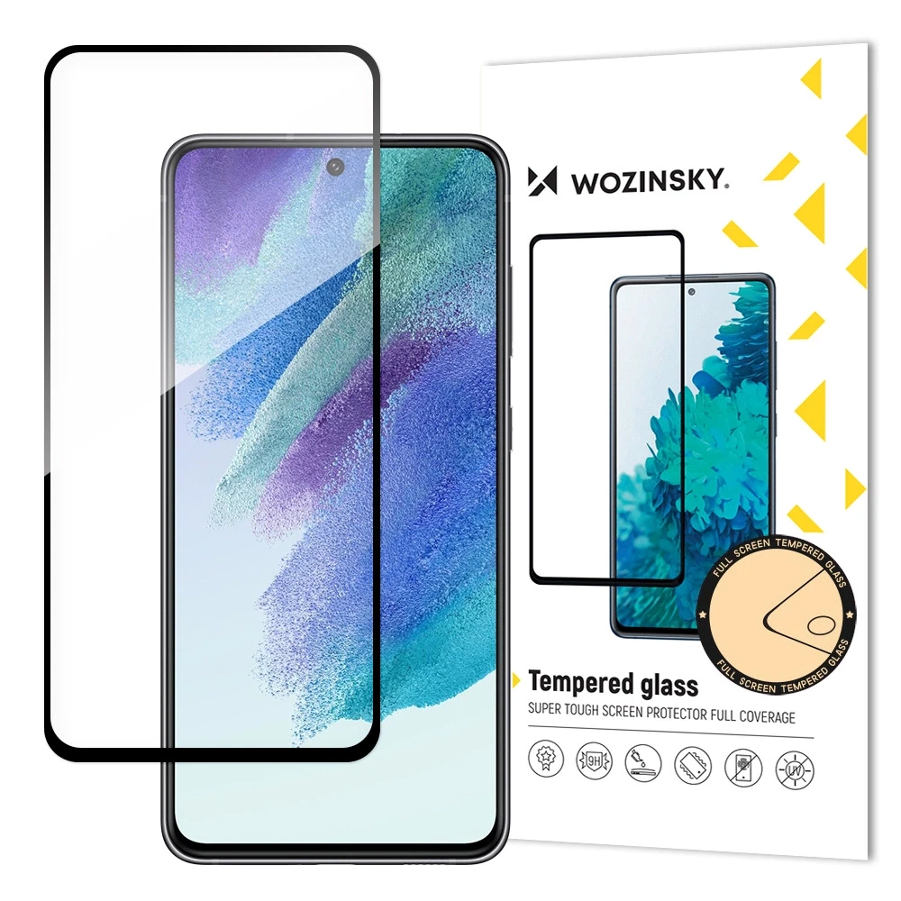 LCD apsauginis stikliukas Wozinsky 5D pritaikytas dėklui Samsung G990 S21 FE 5G juodas