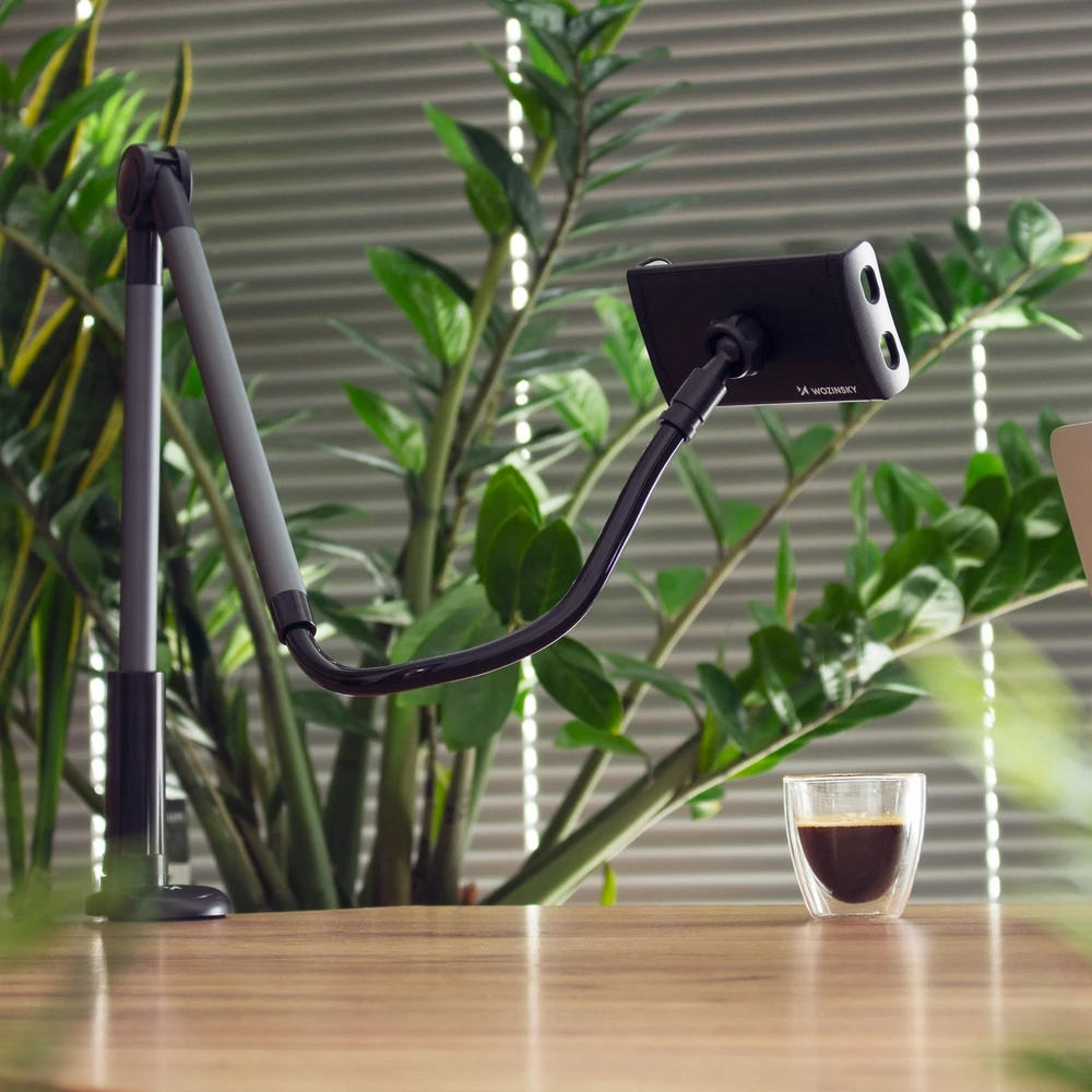 Wozinsky ilgas lankstus telefono ir planšetinio kompiuterio laikiklis juodas (WTHBK5)