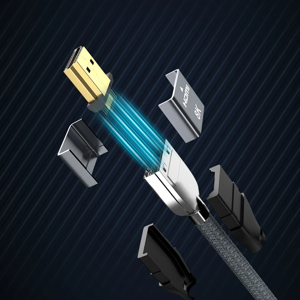 Wozinsky kabelis HDMI 2.1 8K 60 Hz 48 Gbps / 4K 120 Hz / 2K 144 Hz 5 m Sidabrinis (WHDMI-50)